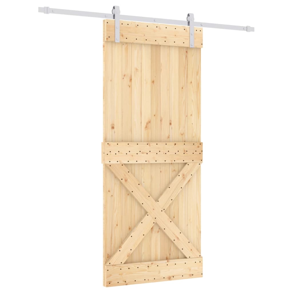 Schuifdeur met beslag 90x210 cm massief grenenhout