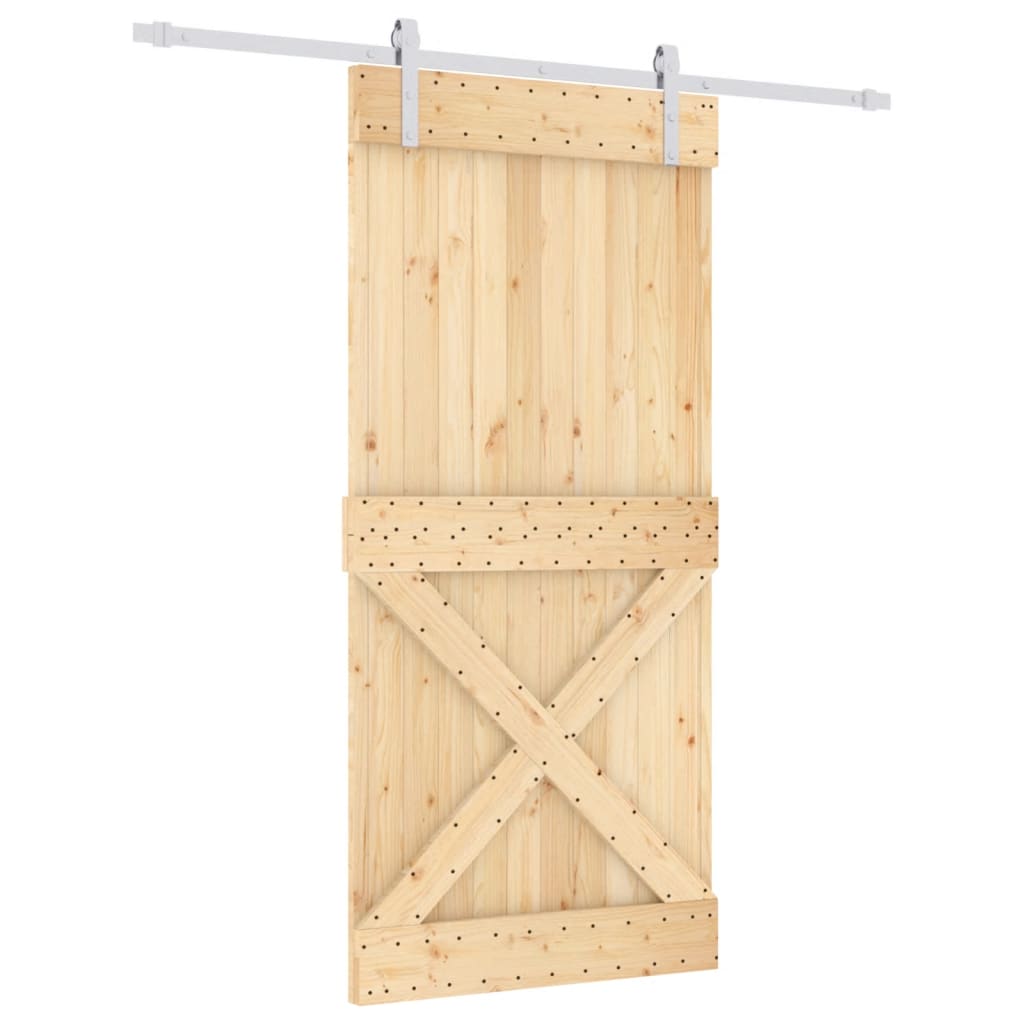 Schuifdeur met beslag 95x210 cm massief grenenhout