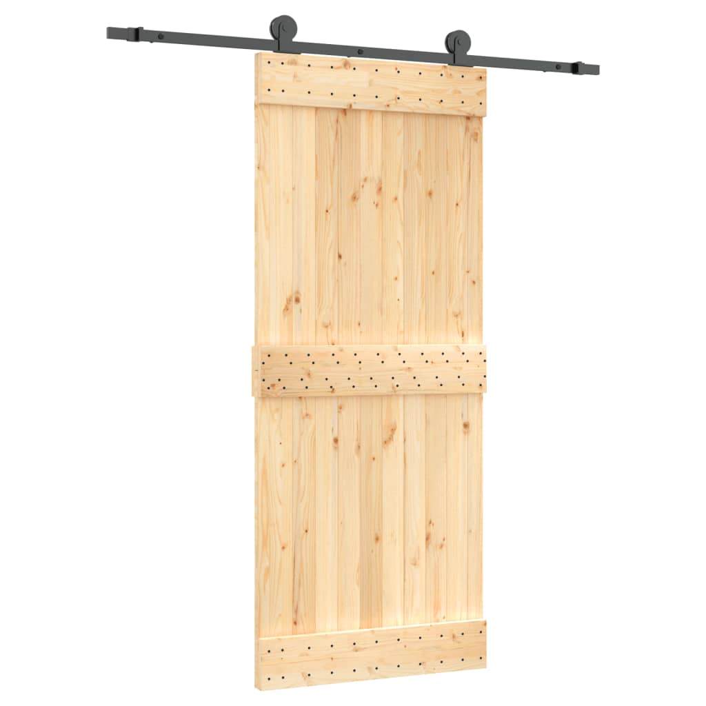 Schuifdeur met beslag 85x210 cm massief grenenhout