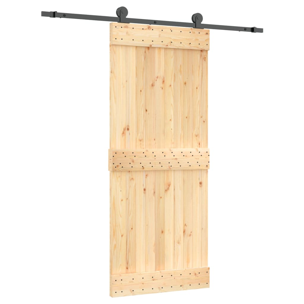 Schuifdeur met beslag 85x210 cm massief grenenhout