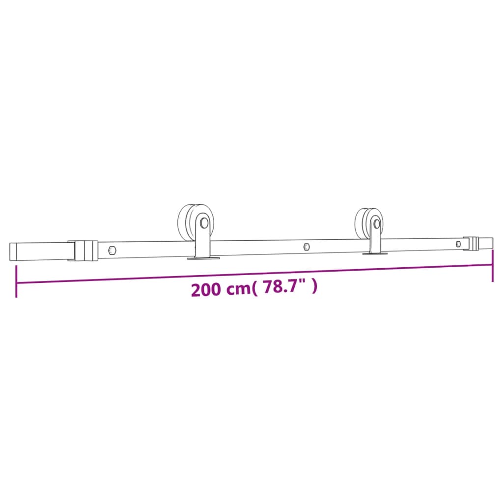 Schuifdeur met beslag 90x210 cm massief grenenhout