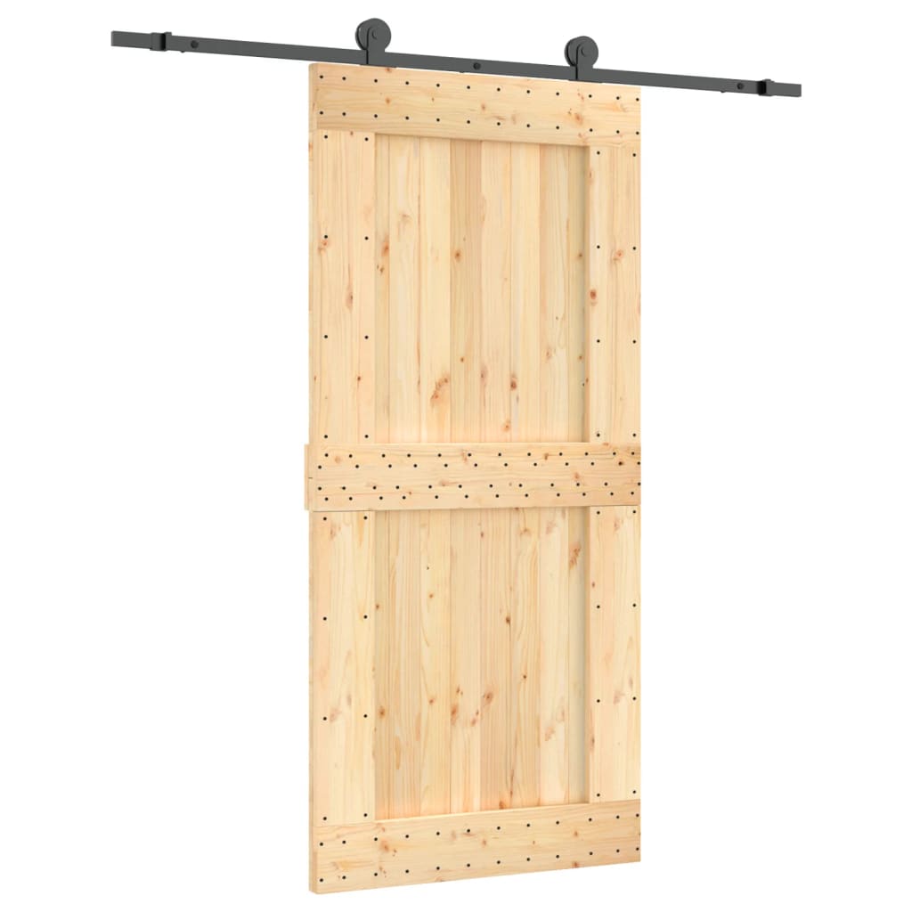 Schuifdeur met beslag 95x210 cm massief grenenhout