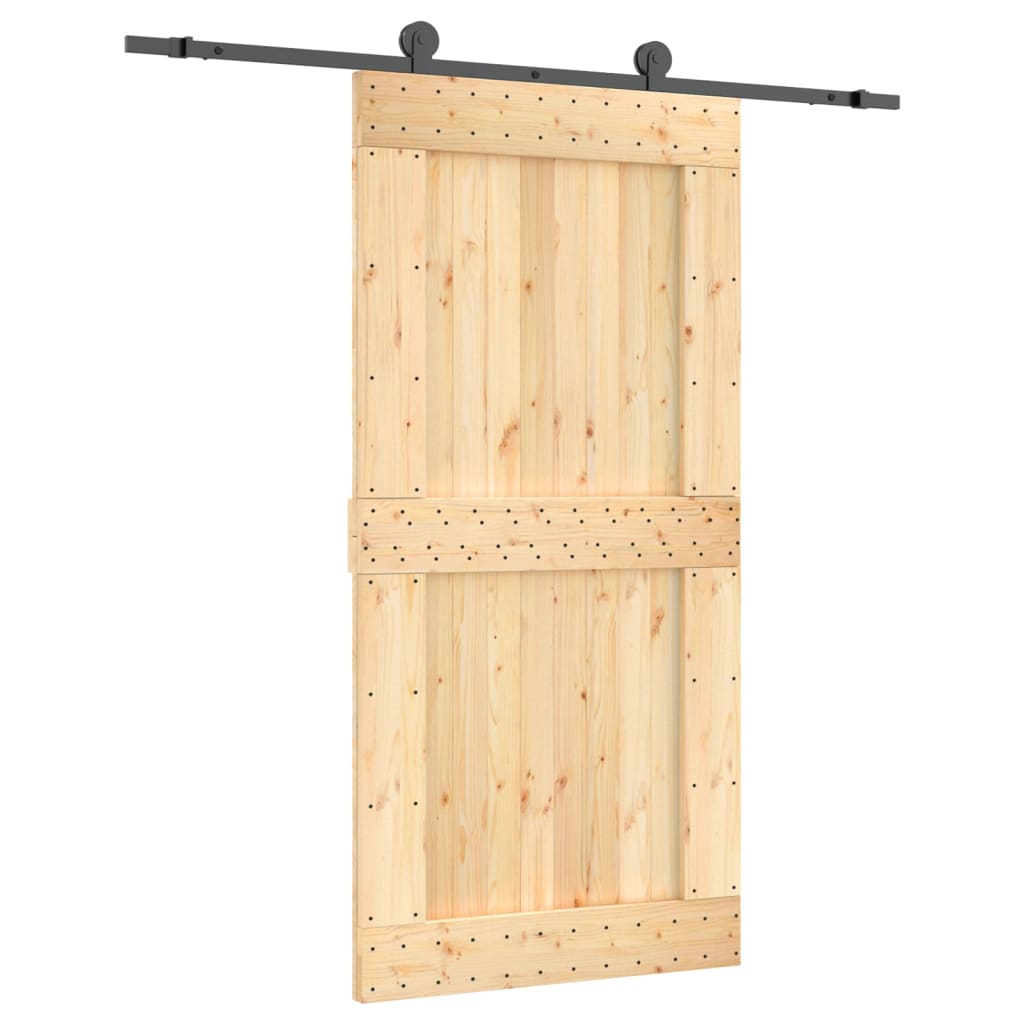 Schuifdeur met beslag 100x210 cm massief grenenhout