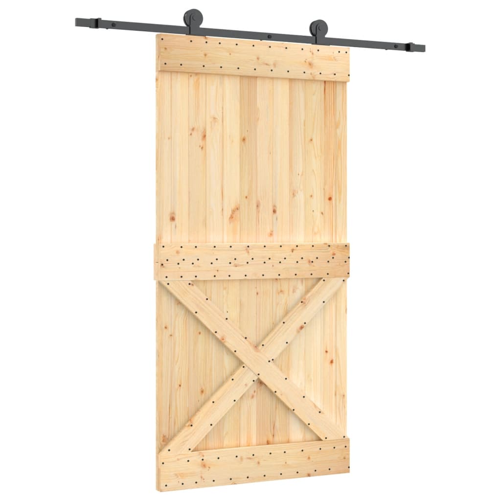 Schuifdeur met beslag 100x210 cm massief grenenhout