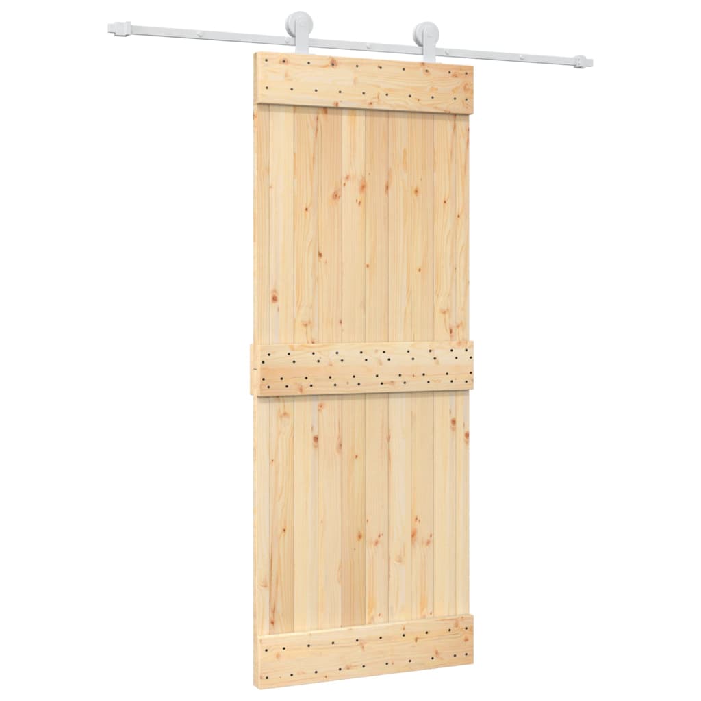 Schuifdeur met beslag 80x210 cm massief grenenhout