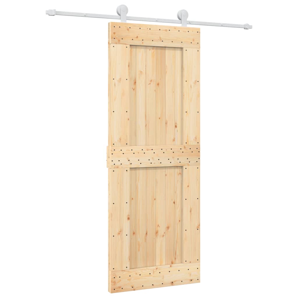 Schuifdeur met beslag 80x210 cm massief grenenhout