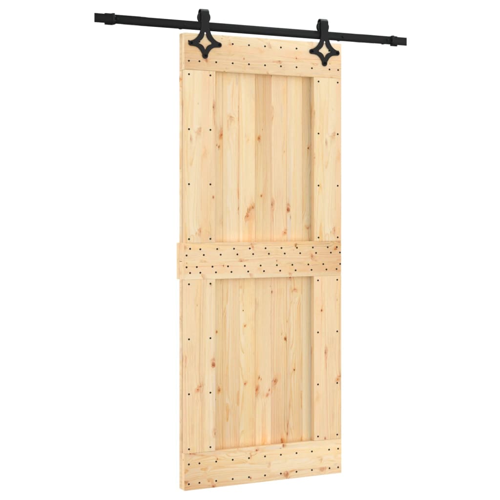 Schuifdeur met beslag 85x210 cm massief grenenhout