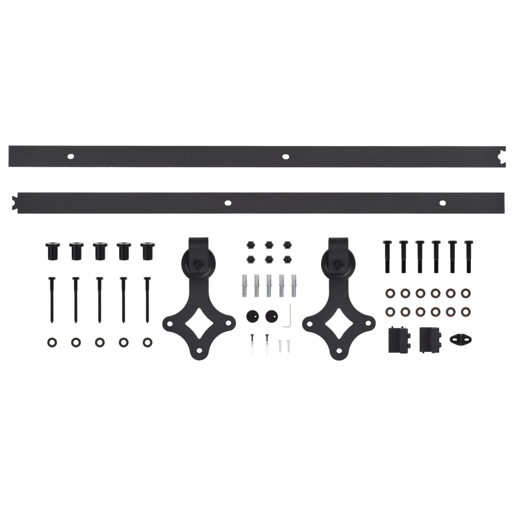 Schuifdeur Met Beslag 70X210 Cm Massief Grenenhout Donkergrijs