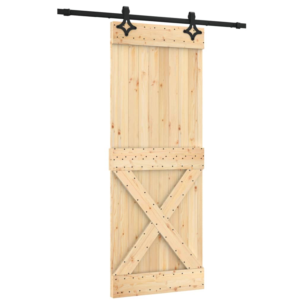 Schuifdeur met beslag 80x210 cm massief grenenhout