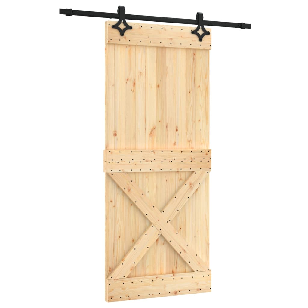 Schuifdeur met beslag 90x210 cm massief grenenhout