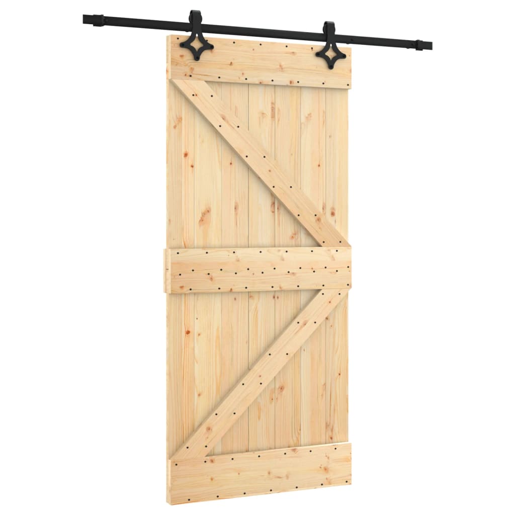 Schuifdeur met beslag 95x210 cm massief grenenhout