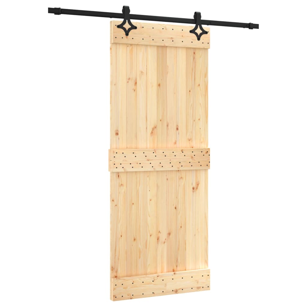 Schuifdeur met beslag 85x210 cm massief grenenhout