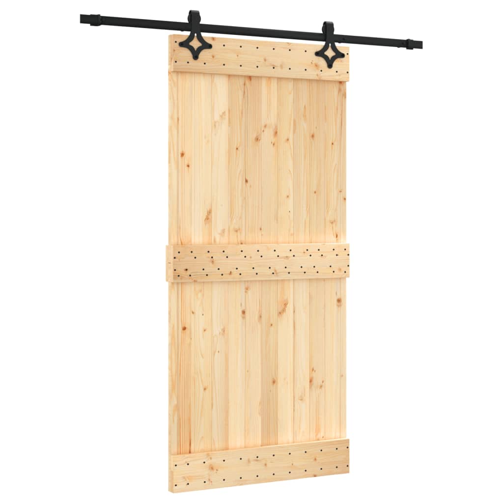 Schuifdeur met beslag 95x210 cm massief grenenhout