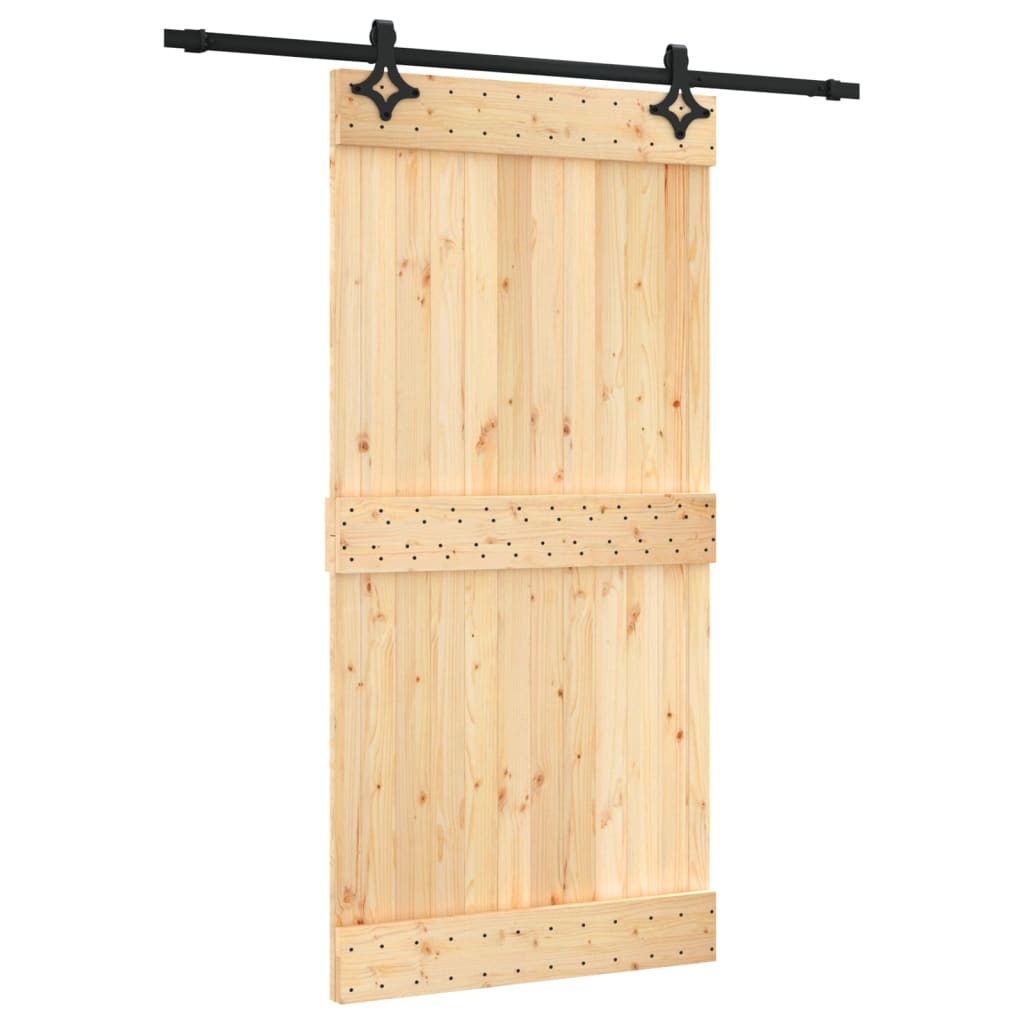 Schuifdeur met beslag 100x210 cm massief grenenhout