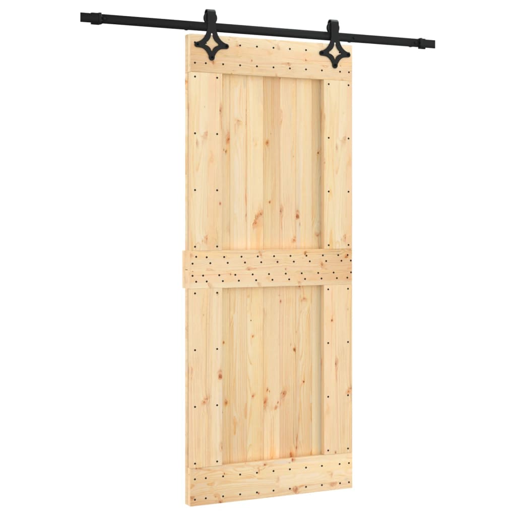 Schuifdeur met beslag 85x210 cm massief grenenhout