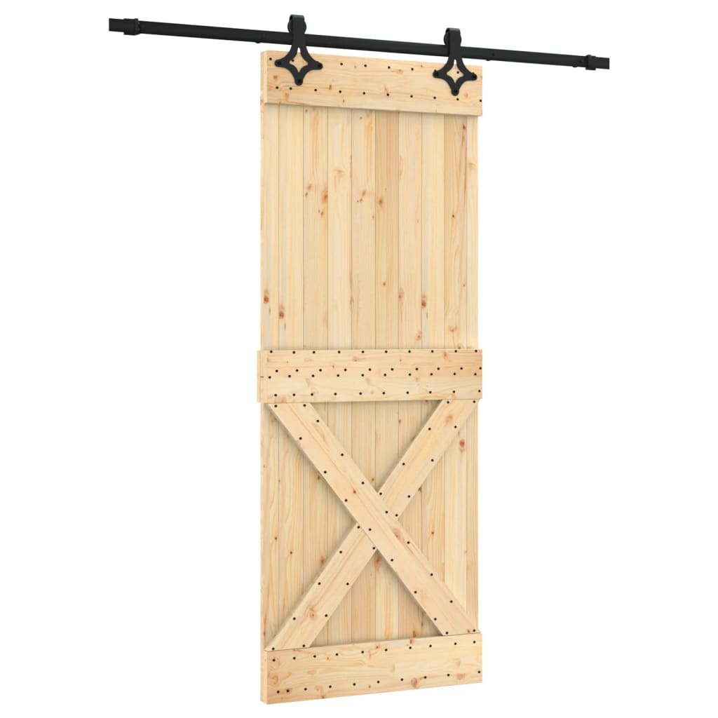 Schuifdeur met beslag 80x210 cm massief grenenhout