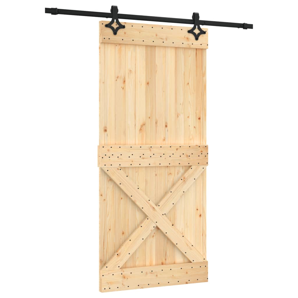 Schuifdeur met beslag 95x210 cm massief grenenhout