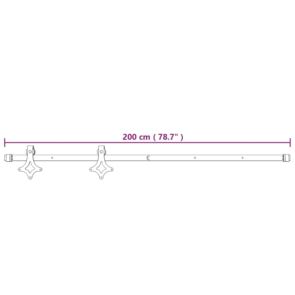 Schuifdeur met beslag 100x210 cm massief grenenhout