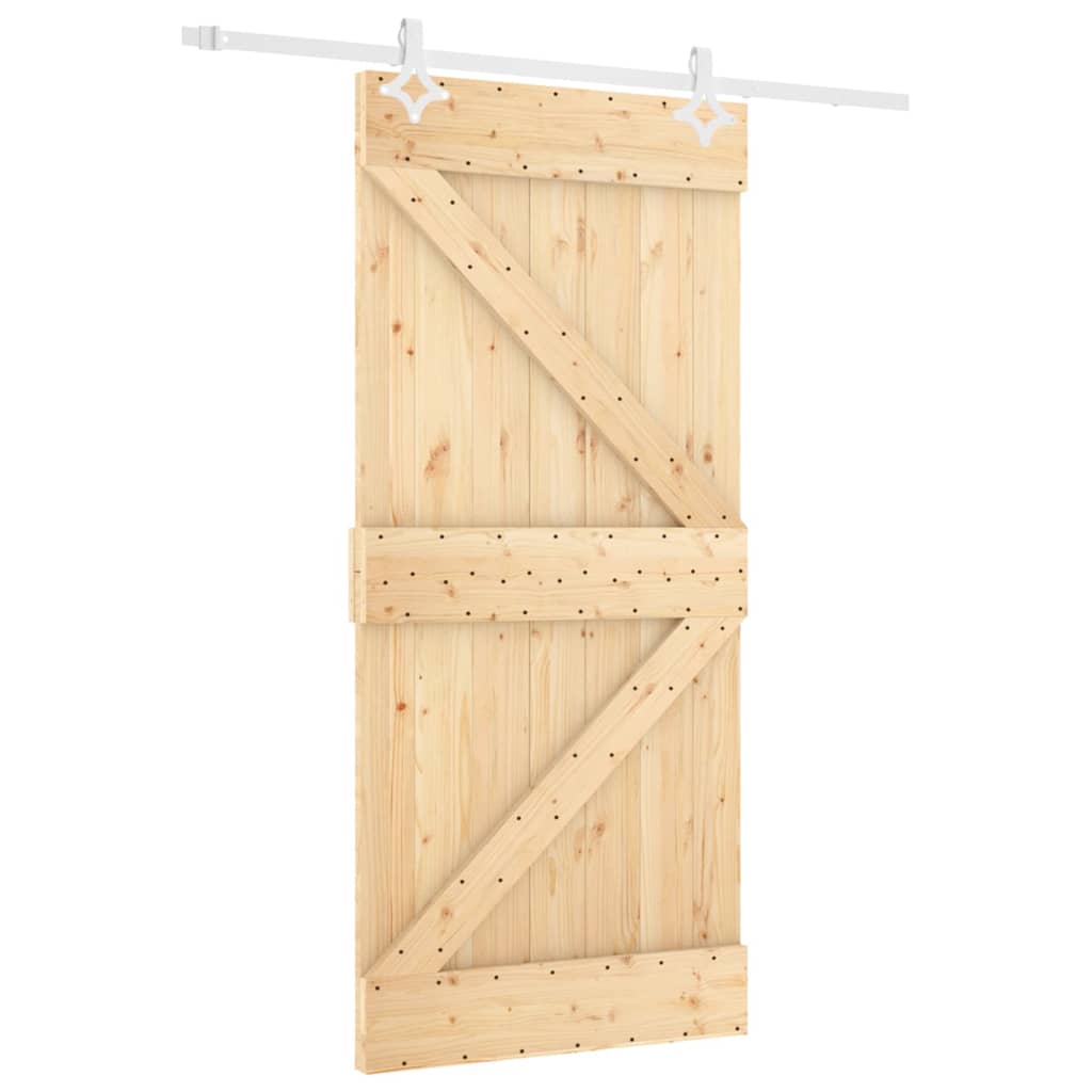 Schuifdeur met beslag 90x210 cm massief grenenhout