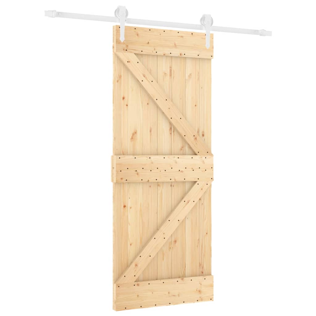 Schuifdeur met beslag 85x210 cm massief grenenhout