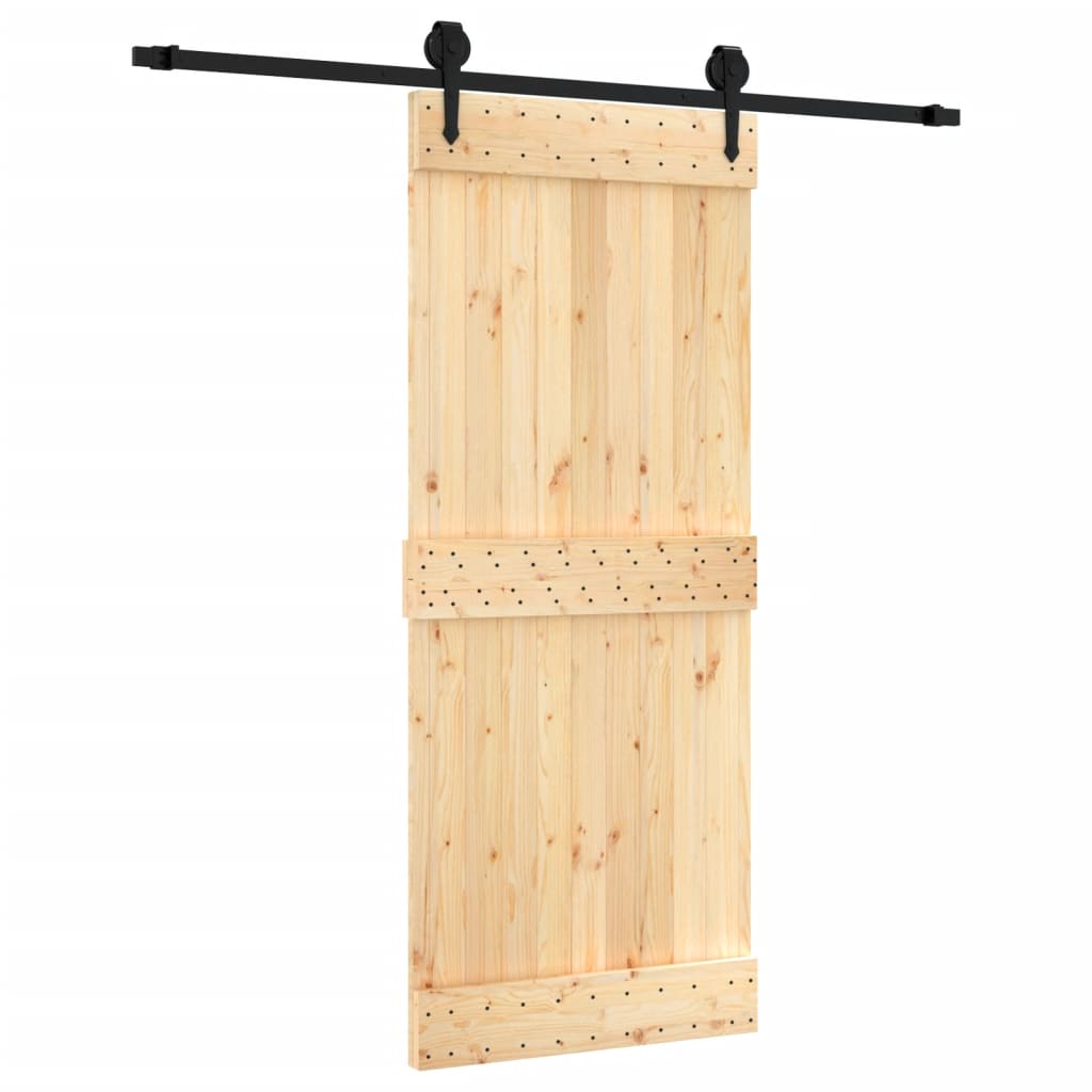 Schuifdeur met beslag 85x210 cm massief grenenhout