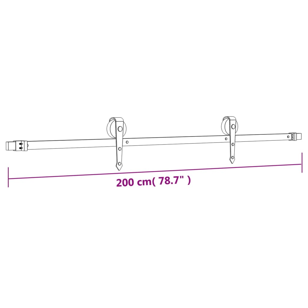 Schuifdeur met beslag 85x210 cm massief grenenhout