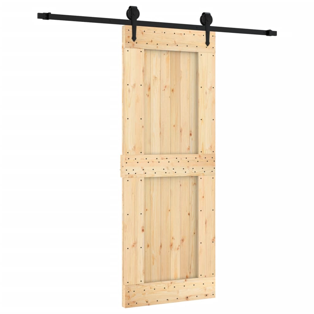 Schuifdeur met beslag 80x210 cm massief grenenhout