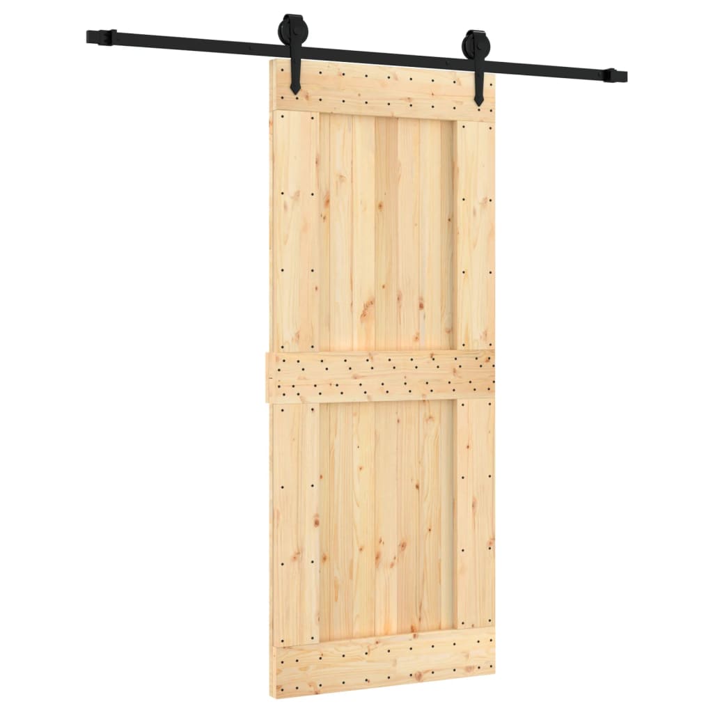 Schuifdeur met beslag 85x210 cm massief grenenhout