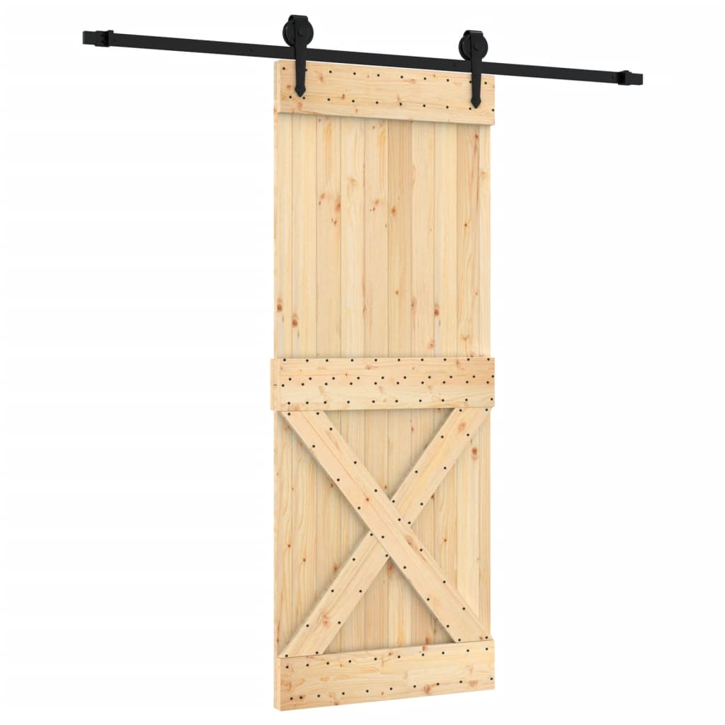 Schuifdeur met beslag 80x210 cm massief grenenhout