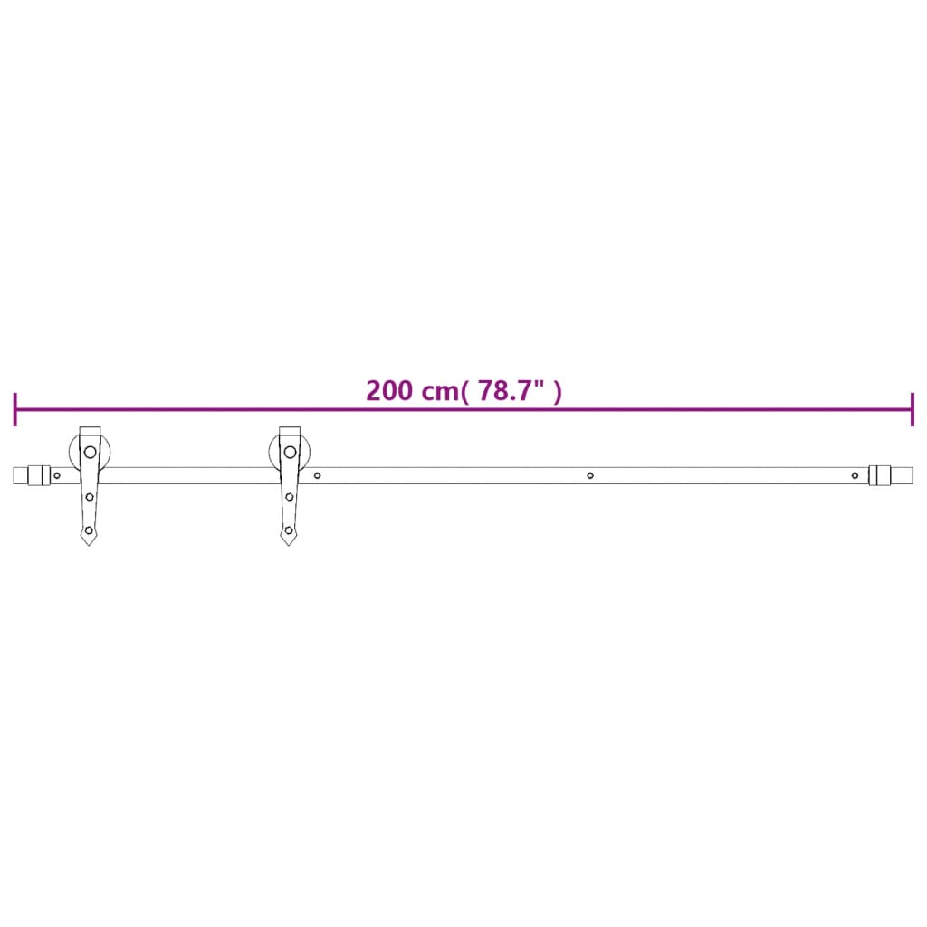 Schuifdeur met beslag 85x210 cm massief grenenhout