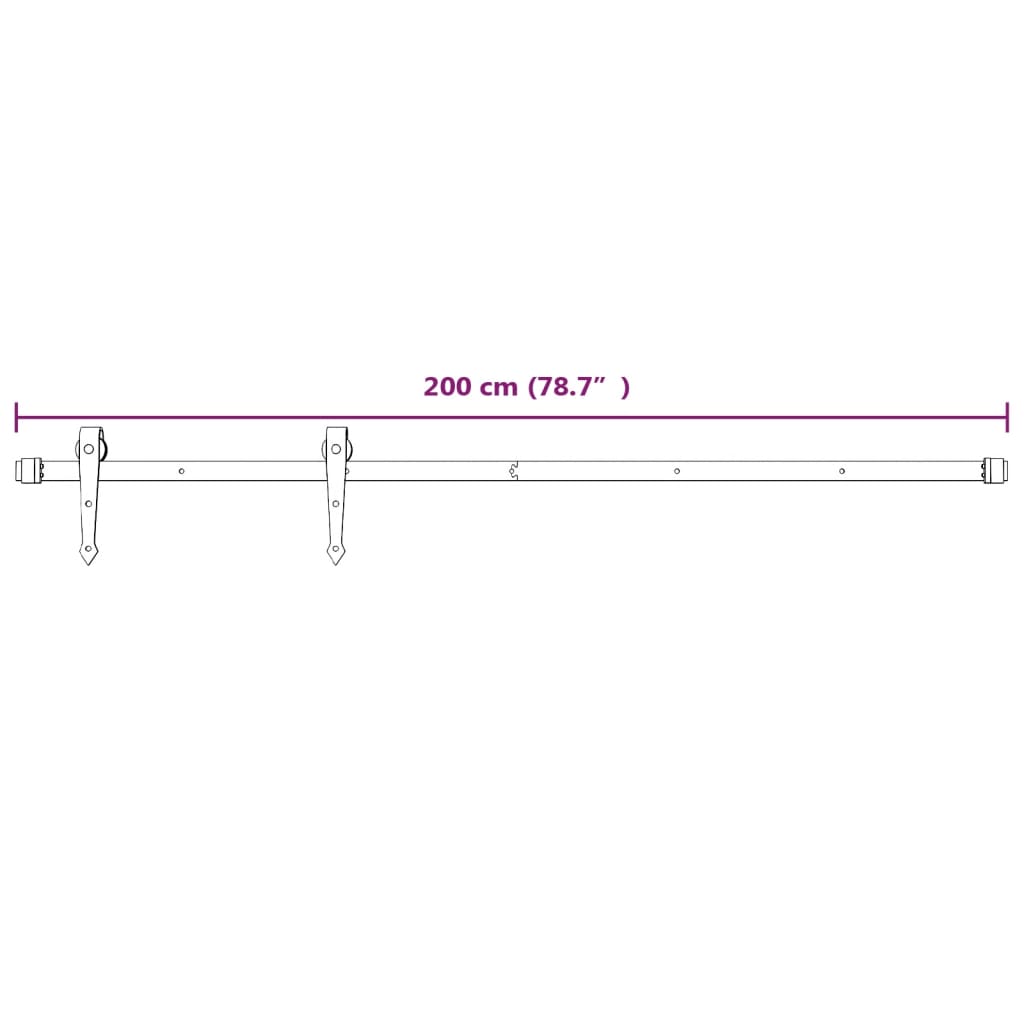 Schuifdeur met beslag 90x210 cm massief grenenhout