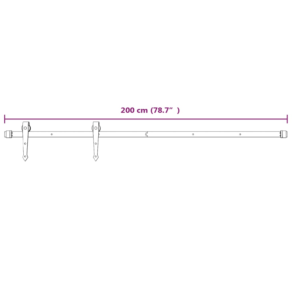 Schuifdeur met beslag 70x210 cm massief grenenhout