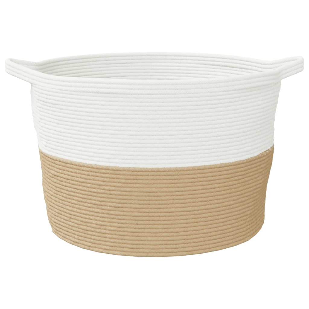 Wasmand Ø 60X36 Cm Katoen Beige En Wit 1 60 x 36 cm