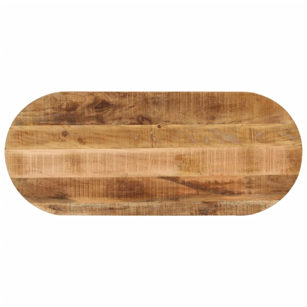 Tafelblad ovaal 80x40x3,8 cm massief ruw mangohout