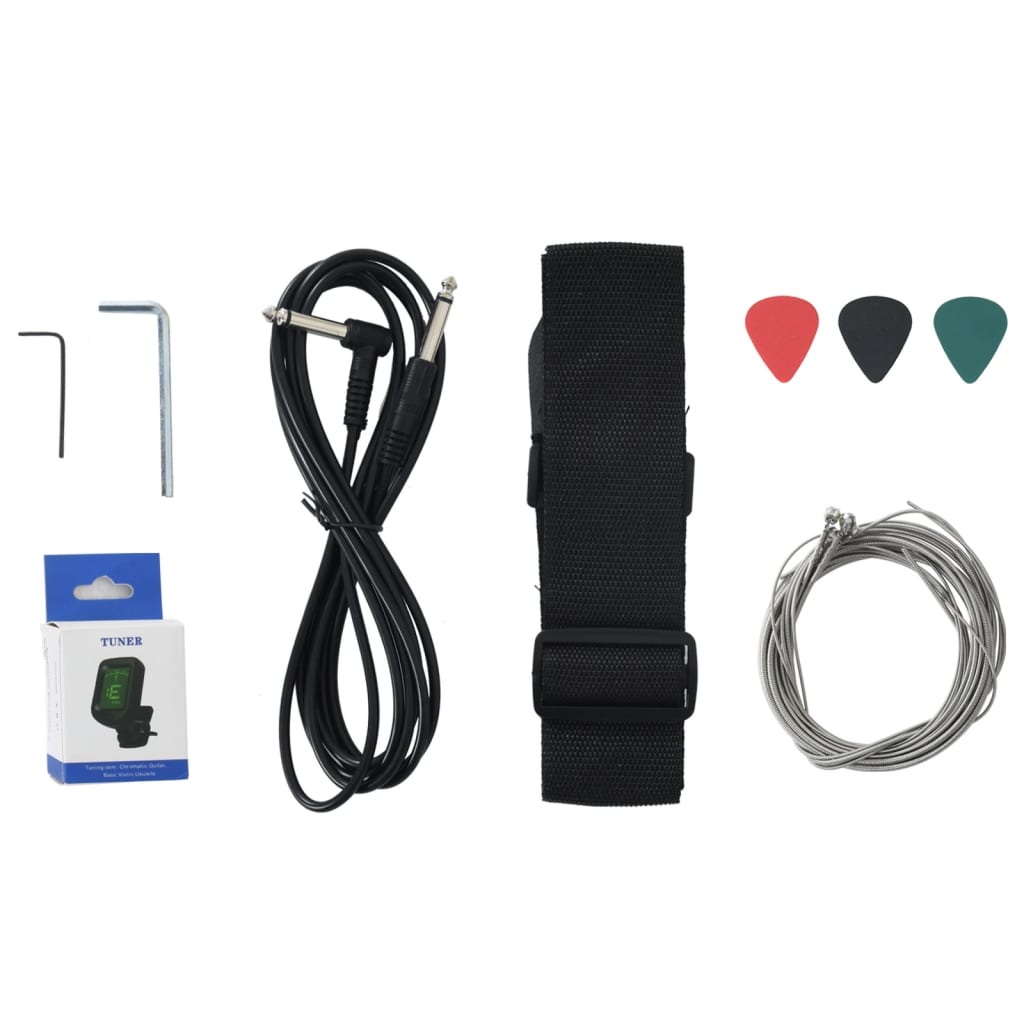 Basgitaar voor beginners elektrisch met tas 4/4 46&quot; bruin zwart