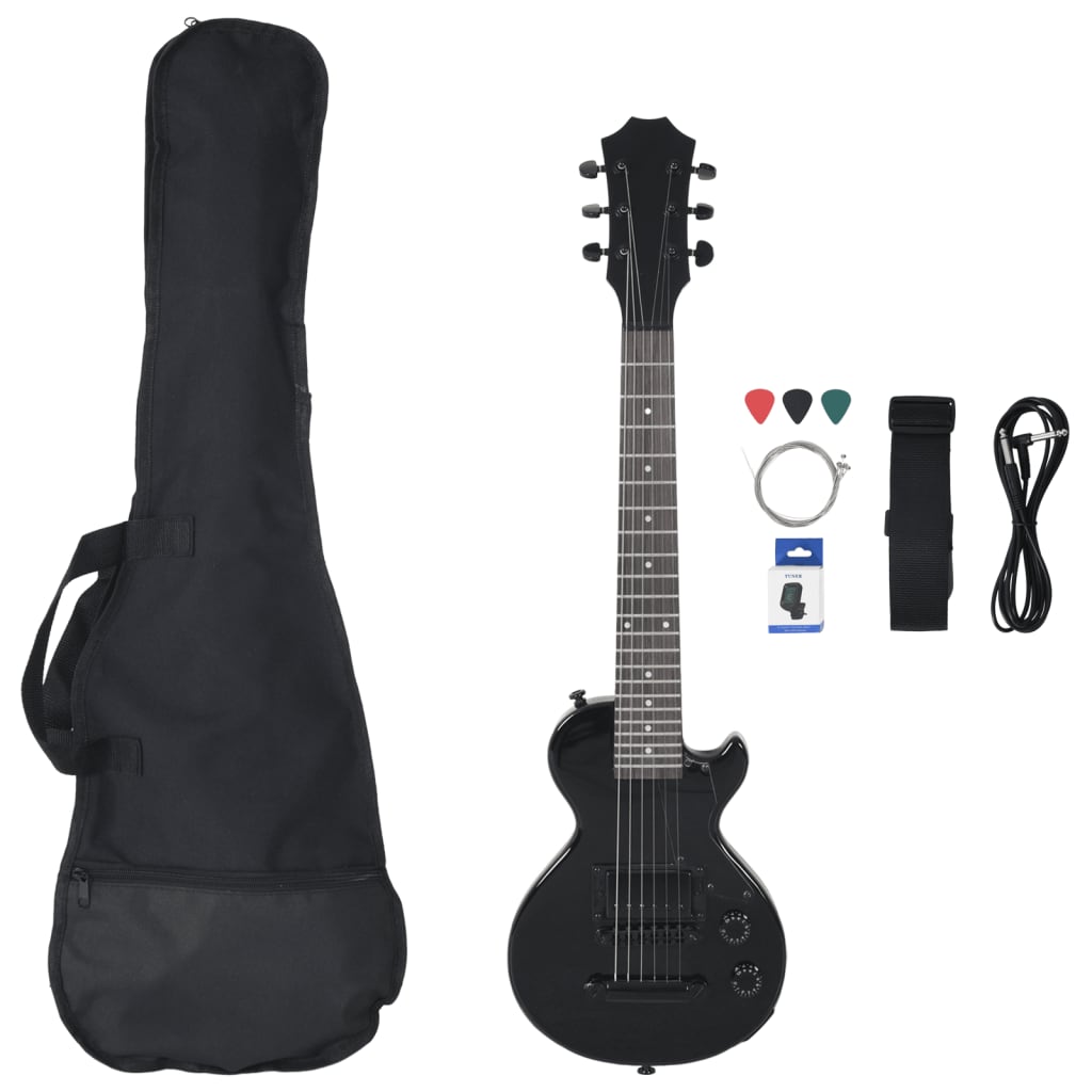 Gitaar voor beginners elektrisch met tas 3/4 30&quot; zwart