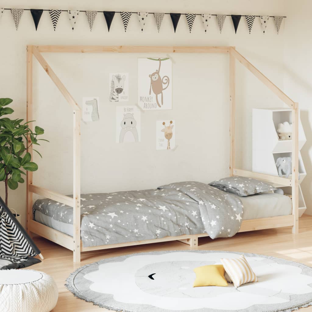 Kinderbedframe 90X200 Cm Massief Grenenhout 90 x 200 cm Naturel