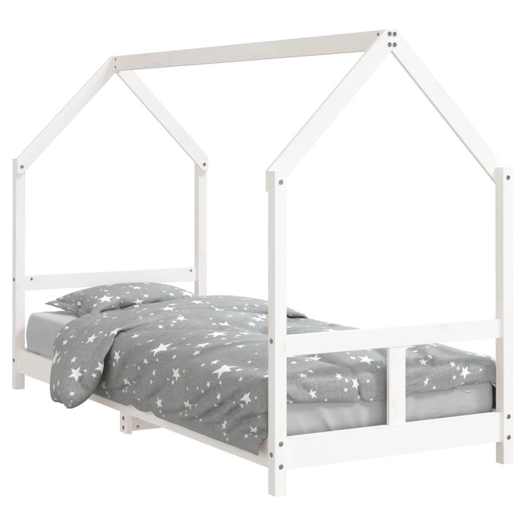 Kinderbedframe 80X200 Cm Massief Grenenhout Wit 80 x 200 cm