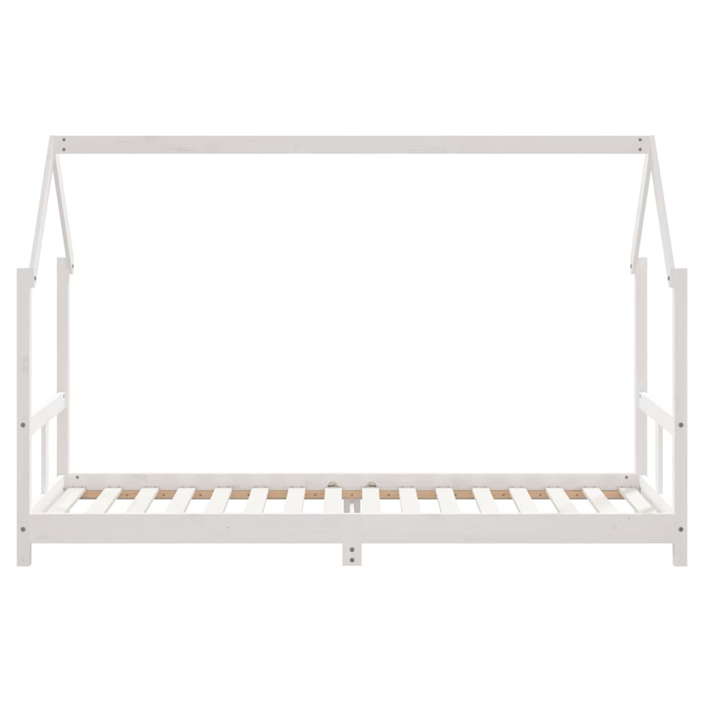 Kinderbedframe 80X200 Cm Massief Grenenhout Wit 80 x 200 cm