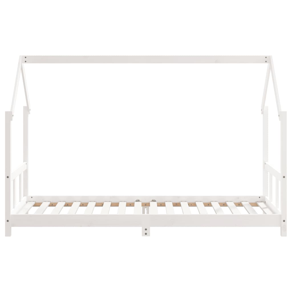 Kinderbedframe 90X200 Cm Massief Grenenhout Wit 90 x 200 cm