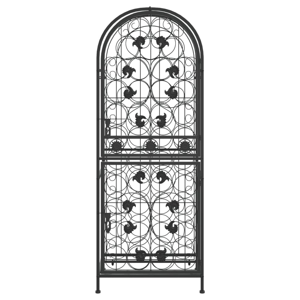 Wijnrek Voor 41 Flessen 45X36X120 Cm Smeedijzer Zwart 45 x 36 x 120 cm