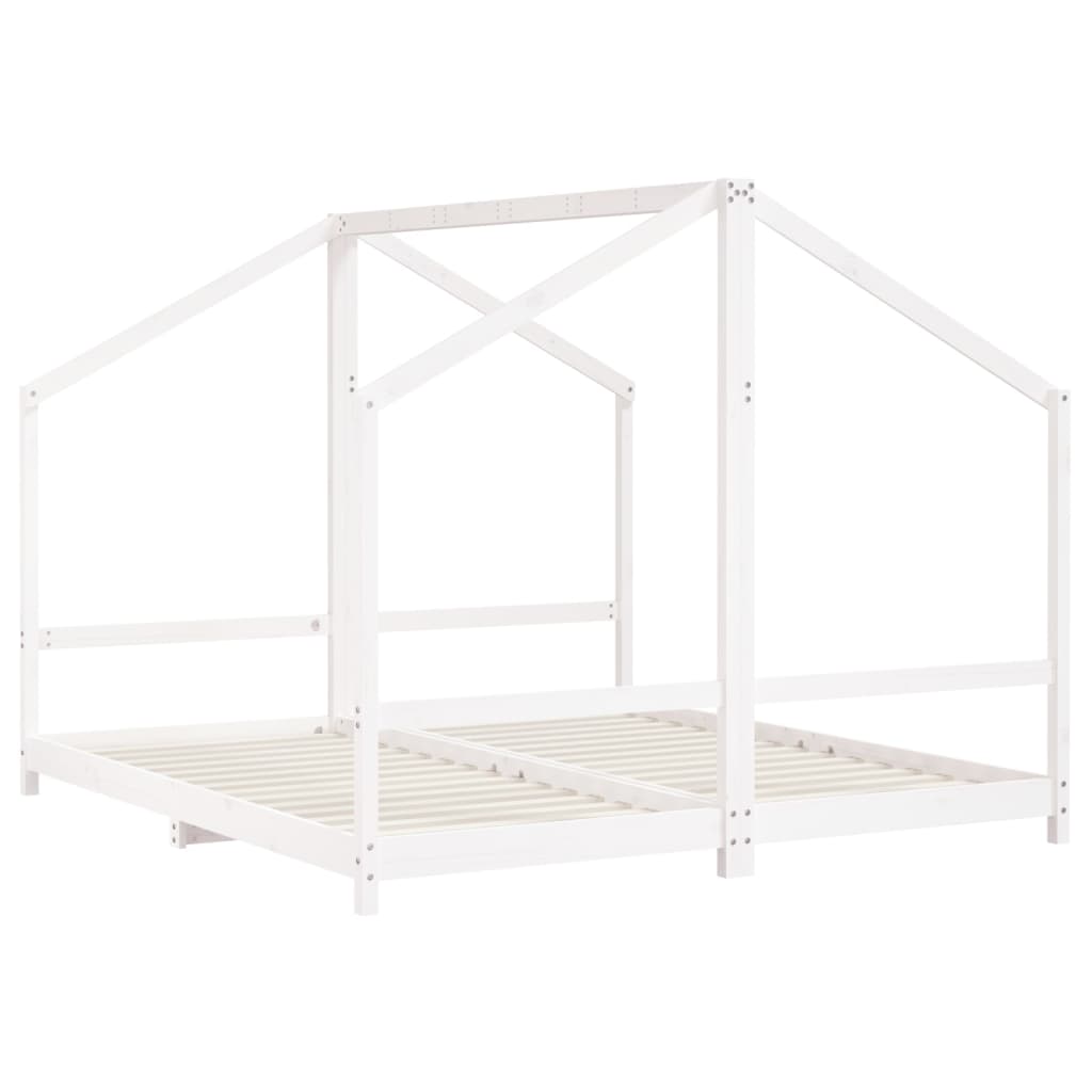 Kinderbedframe 2X(90X200) Cm Massief Grenenhout Wit 2 x (90 x 200) cm