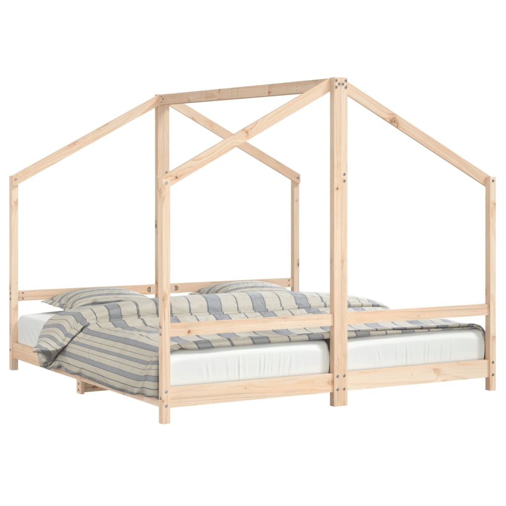 Kinderbedframe 2X(90X190) Cm Massief Grenenhout 2 x (90 x 190) cm Naturel