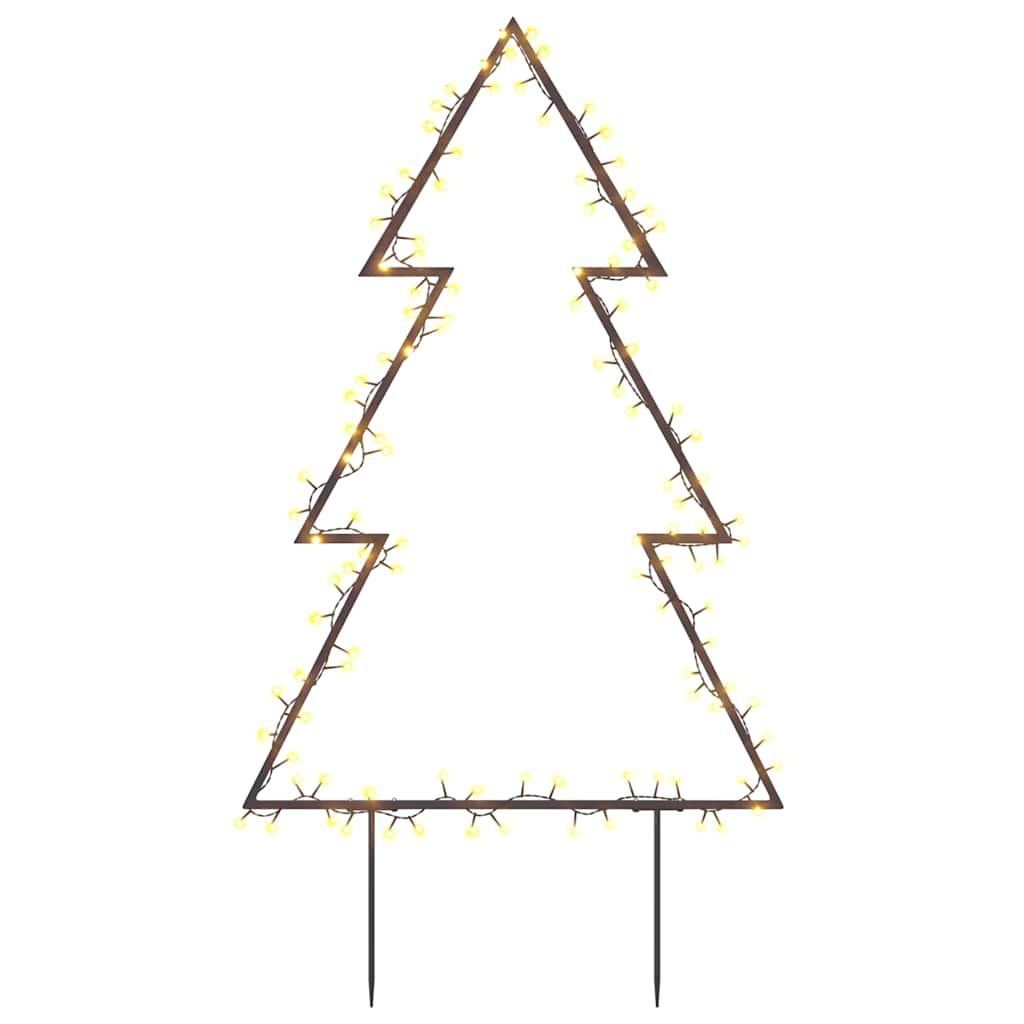 Kerstverlichting kerstboom met grondpinnen 115 LED's 90 cm