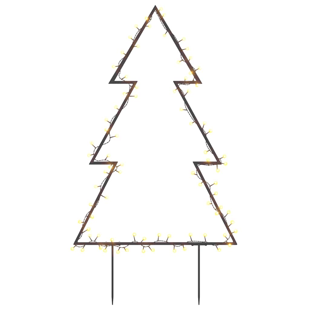 Kerstverlichting kerstboom met grondpinnen 80 LED's 60 cm