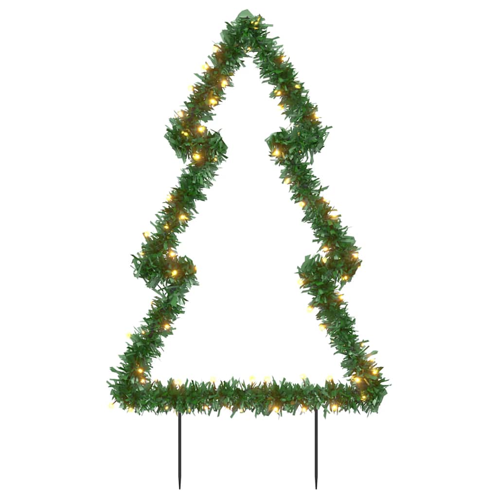Kerstverlichting kerstboom met grondpinnen 80 LED's 60 cm