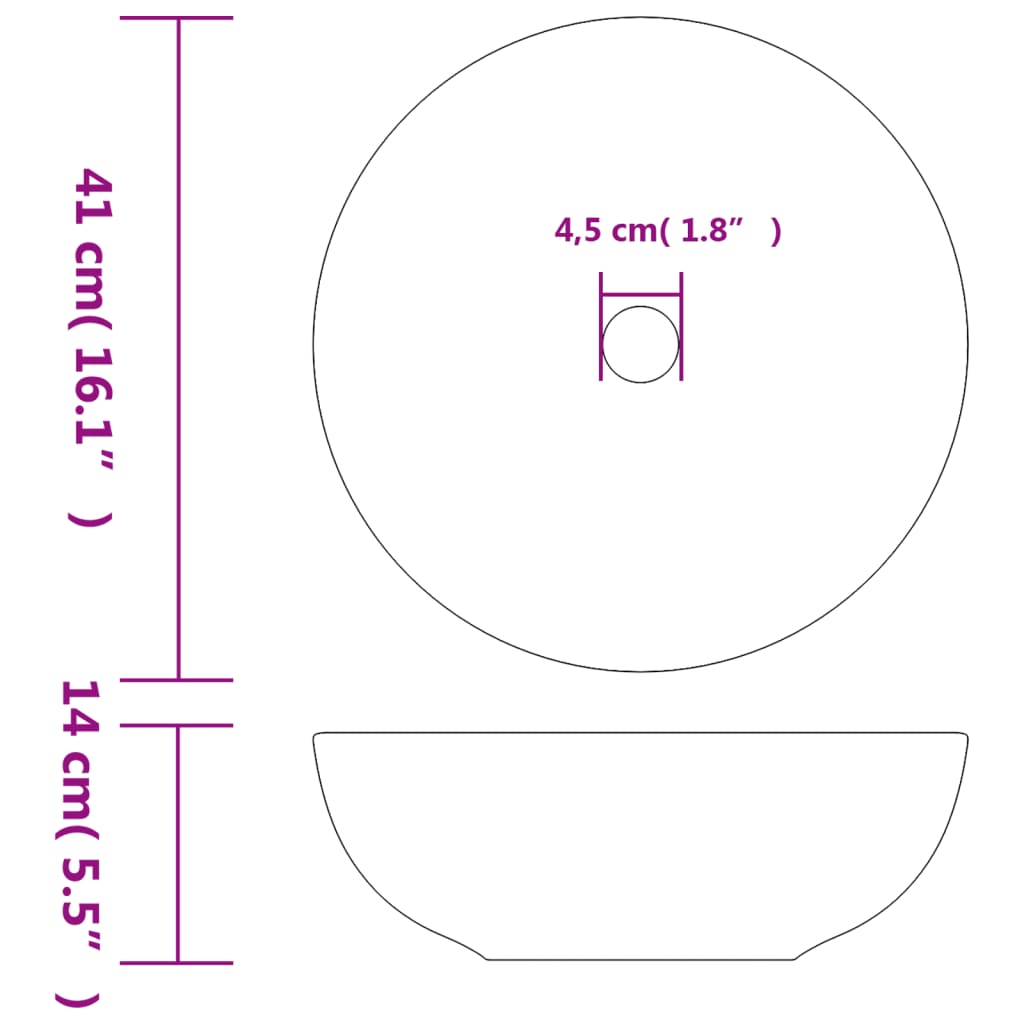 Opzetwasbak rond Φ41x14 cm keramiek meerkleurig