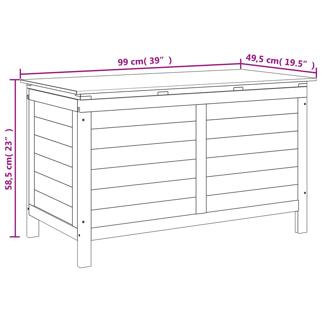 Tuinbox 99X49,5X58,5 Cm Massief Vurenhout Wit 99 x 49.5 x 58.5 cm