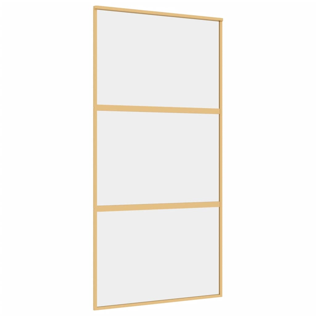 Schuifdeur 102,5x205 cm helder ESG-glas en aluminium goudkleur