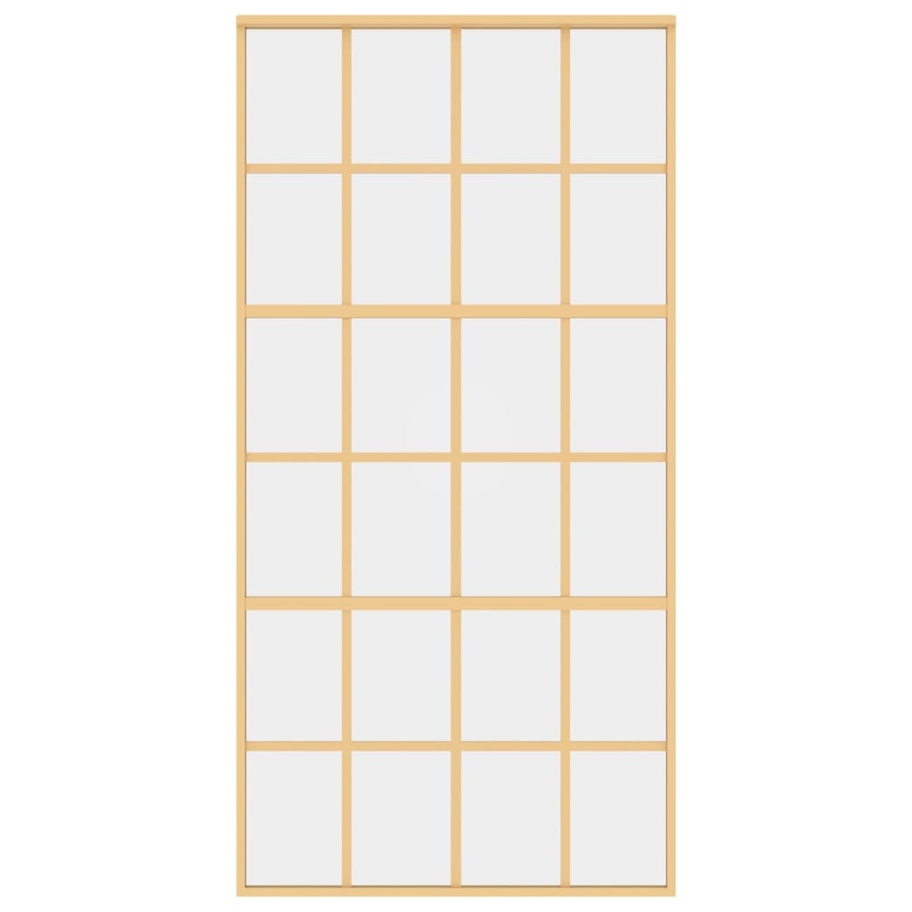 Schuifdeur 102,5x205 cm helder ESG-glas en aluminium goudkleur